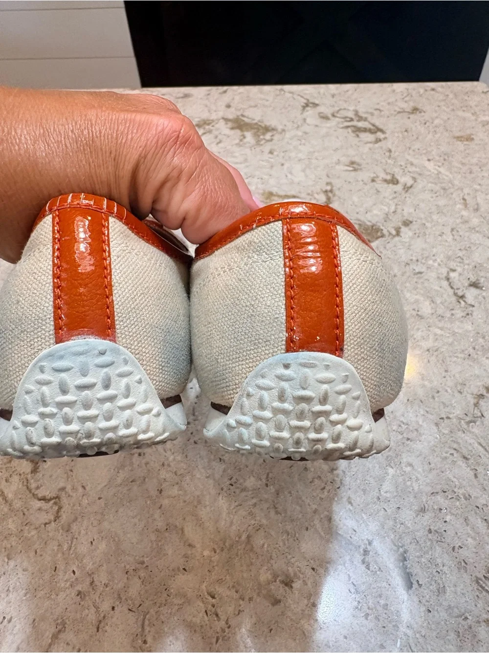 Michael Kors Orange and Cream Patent Leather Sneakers
